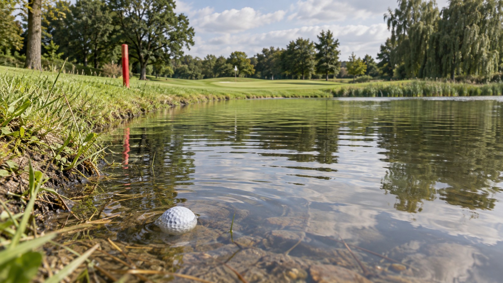 Golf ball in the water