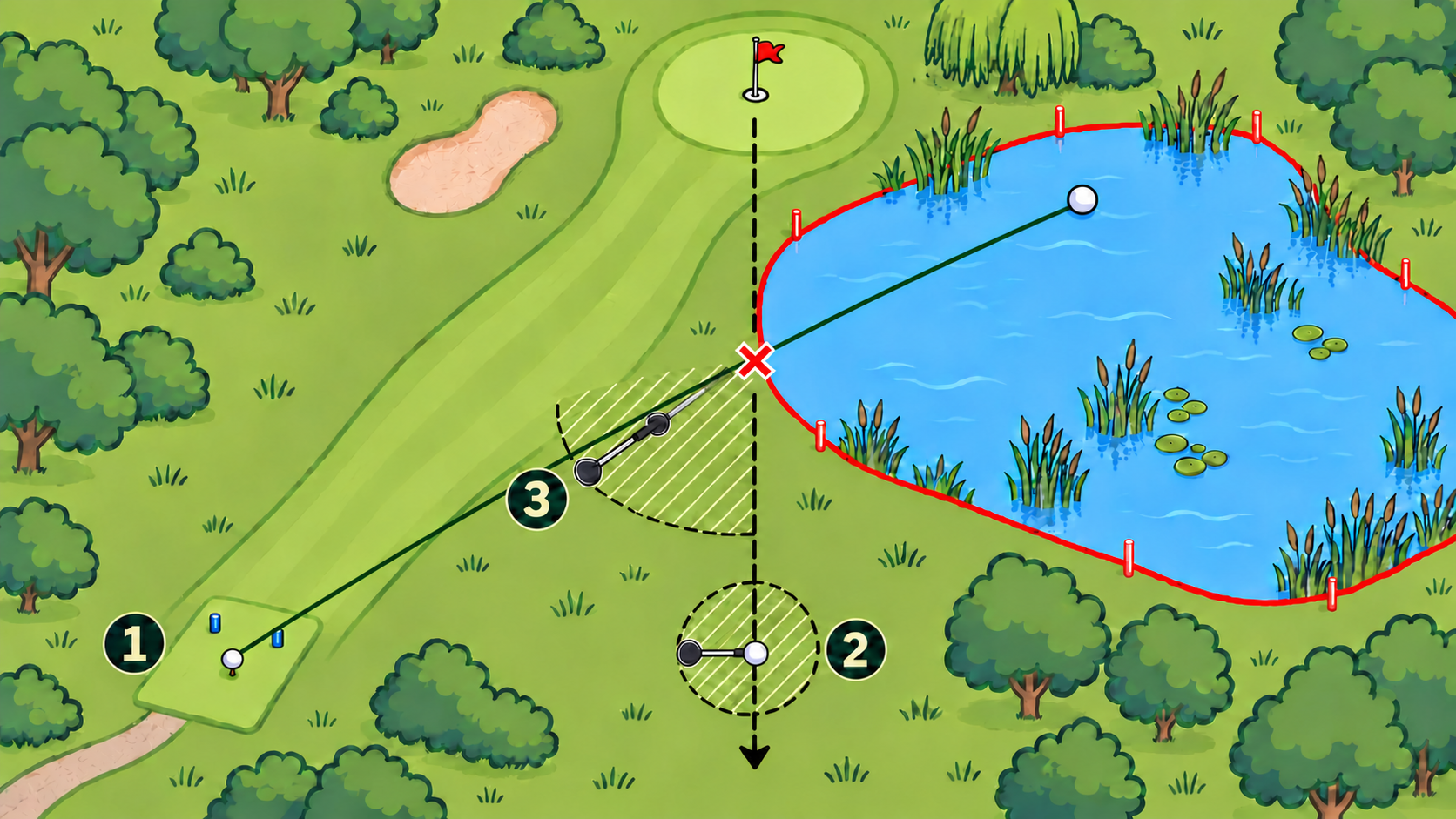 The options you have when your golf ball is in the water
